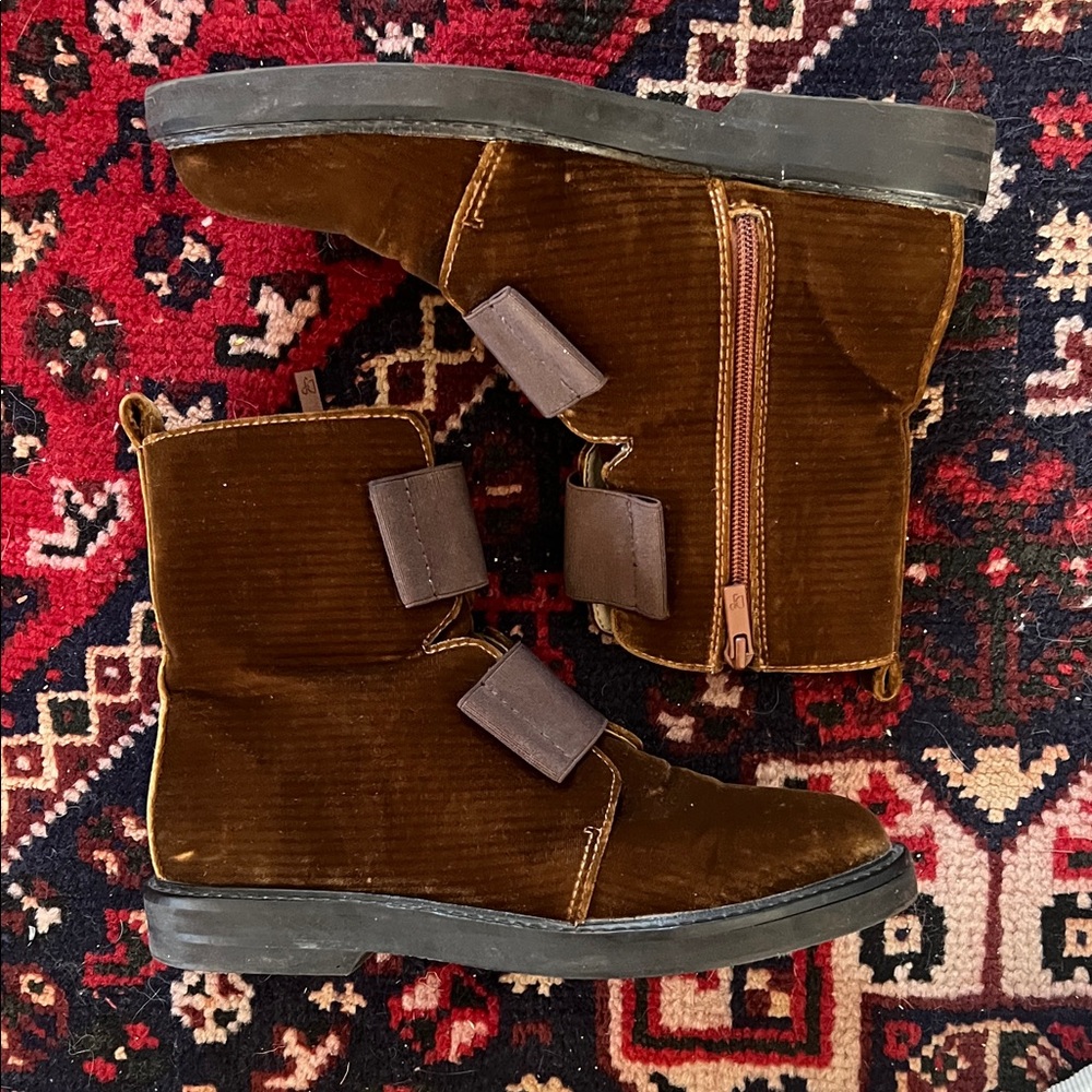 Donald J. Pliner Brown Velvet Ankle Boots